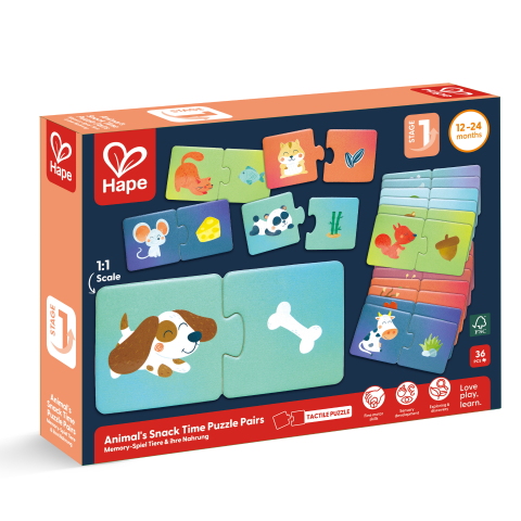 Jucării și Jocuri pentru copii - Puzzle potriveste perechea - Animale si gustari (36 piese), copii varsta 1 an+,2 ani+