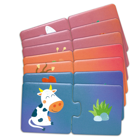 Puzzle potriveste perechea - Animale si gustari (36 piese), copii varsta 1 an+,2 ani+ [5]