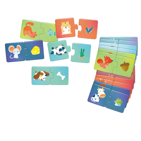 Puzzle potriveste perechea - Animale si gustari (36 piese), copii varsta 1 an+,2 ani+ [7]