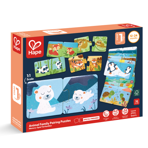 Jucării și Jocuri pentru copii - Puzzle potriveste perechea - Animale si pui (36 piese), copii varsta 1 an+,2 ani+