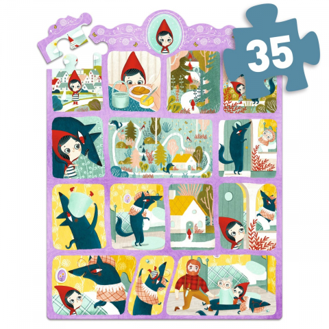 Puzzle poveste Scufita Rosie, Djeco, varsta 3 - 6 ani, Baiat, Fata [3]