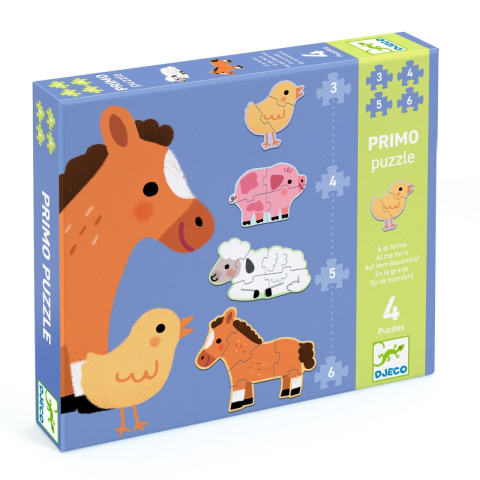 Jucării și Jocuri pentru copii - Puzzle progresiv La ferma, Djeco Baiat, Fata, varsta 1 - 3 ani, 3 - 6 ani