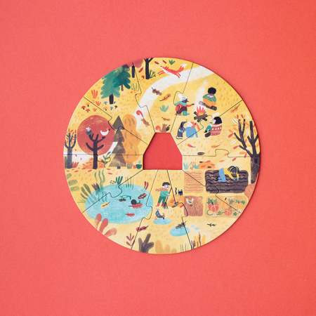 Puzzle rotund 4 anotimpuri, 10 piese, varsta 3 - 6, 6 - 9 ani, Baiat, Fata [3]