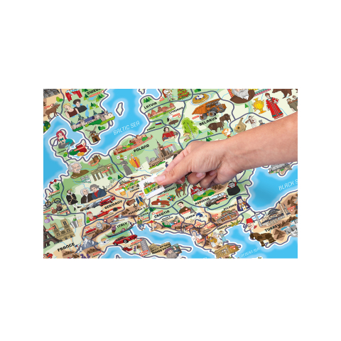 Puzzle si joc 3 in 1 - Harta magnetica a Europei, en, copii varsta 4 ani+,6 ani+,8 ani+ [3]