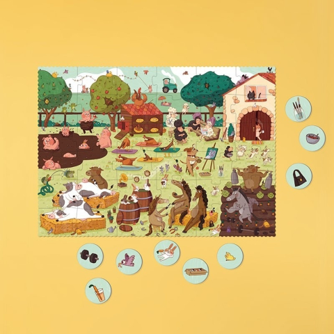 Puzzle si joc de observatie Farmtastic, Londji Baiat, Fata, varsta 3 - 6 ani [1]