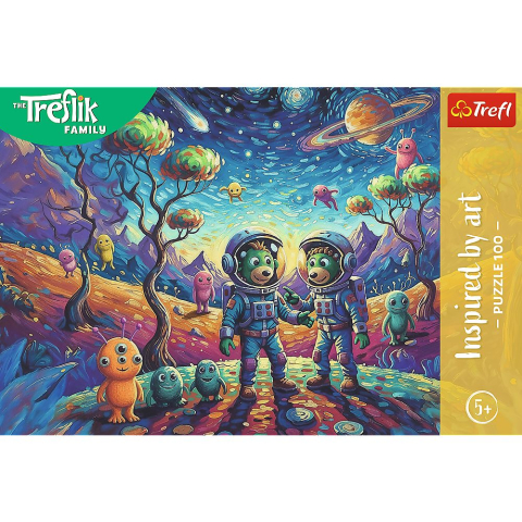 Puzzle trefl 100 familia treflik inspirat de arta fantezii cosmice copii varsta 5 ani - 10 ani [2]
