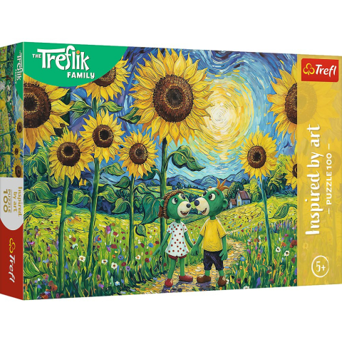 Jucării și Jocuri pentru copii - Puzzle trefl 100 familia treflik inspirat de arta o plimbare printre floarea soarelui 