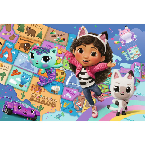 Puzzle trefl 100 gabbys dollhouse prietenia in casa pisicilor lui gabby [1]