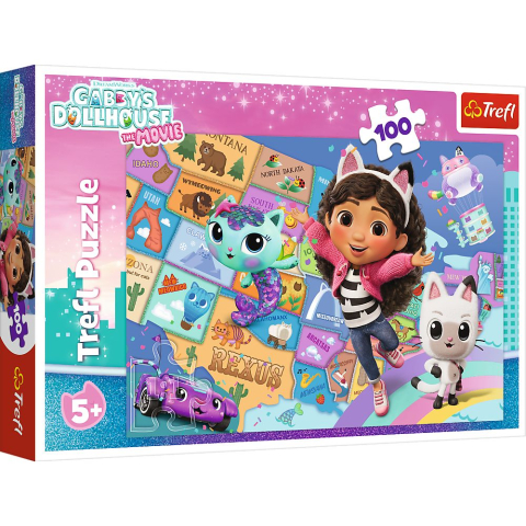 Jucării și Jocuri pentru copii - Puzzle trefl 100 gabbys dollhouse prietenia in casa pisicilor lui gabby