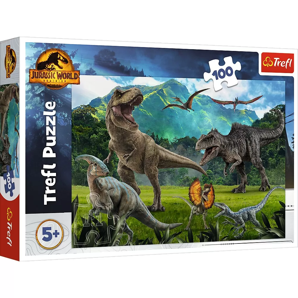 Jucării și Jocuri pentru copii - Puzzle trefl 100 piese jurassic world lumea dinozaurilor