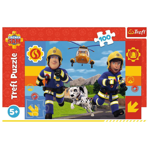 Puzzle trefl 100 pompierul sam mereu de ajutor copii varsta 5 ani - 10 ani [2]
