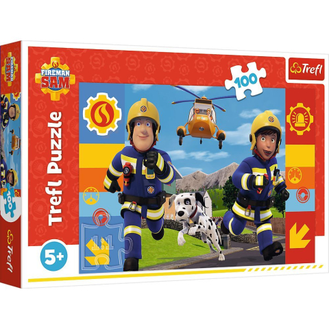 Jucării și Jocuri pentru copii - Puzzle trefl 100 pompierul sam mereu de ajutor copii varsta 5 ani - 10 ani