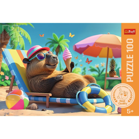 Puzzle trefl 100 relaxare in stil capibara [2]