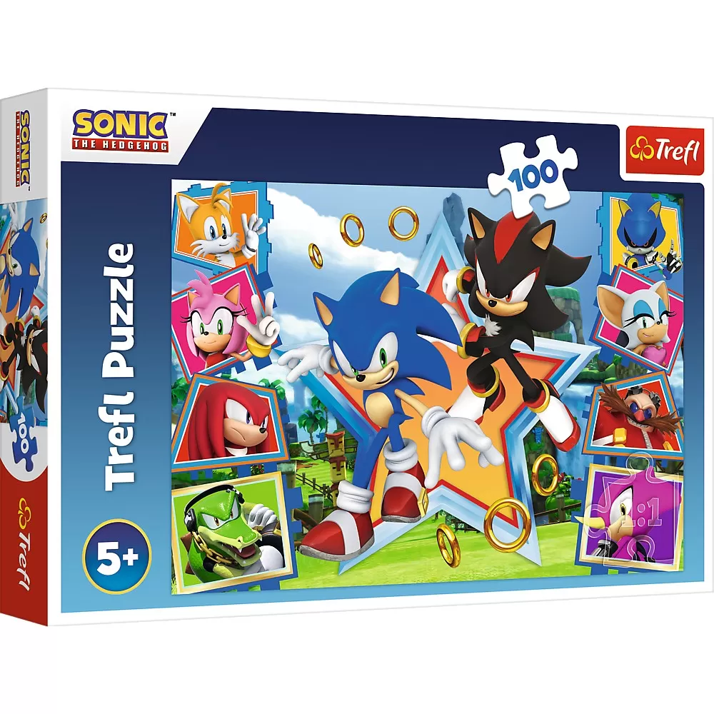 Jucării și Jocuri pentru copii - Puzzle trefl 100 sonic minunata lume a lui sonic