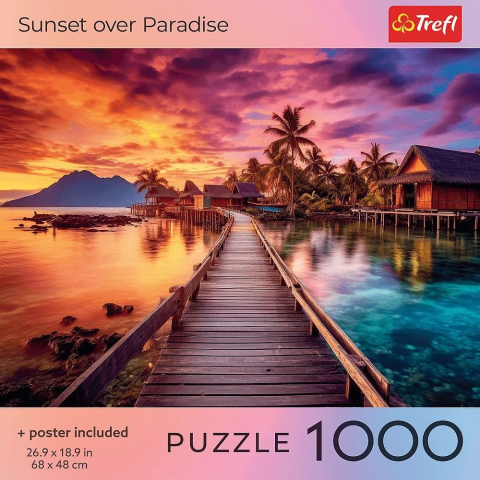 Puzzle trefl 1000 colectia sua apus de soare peste paradis poster inclus [2]
