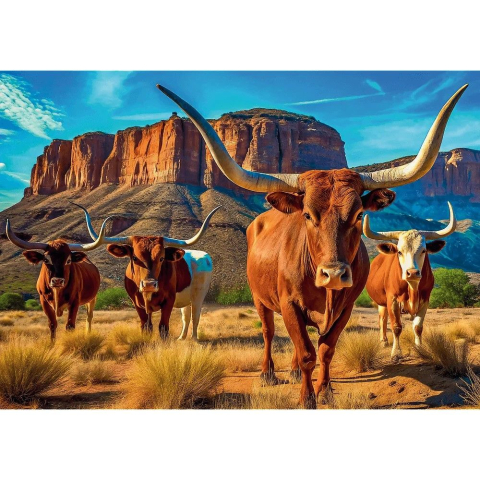 Puzzle trefl 1000 colectia sua longhorns poster inclus [1]