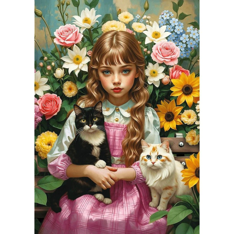 Puzzle trefl 1000 fata cu pisici copii varsta 12 ani - +15 ani [1]
