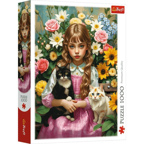 Jucării și Jocuri pentru copii - Puzzle trefl 1000 fata cu pisici copii varsta 12 ani - +15 ani