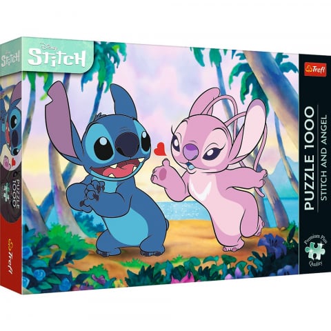 Jucării și Jocuri pentru copii - Puzzle trefl 1000 premium plus disney lilo si stitch angel si stitch la plimbare