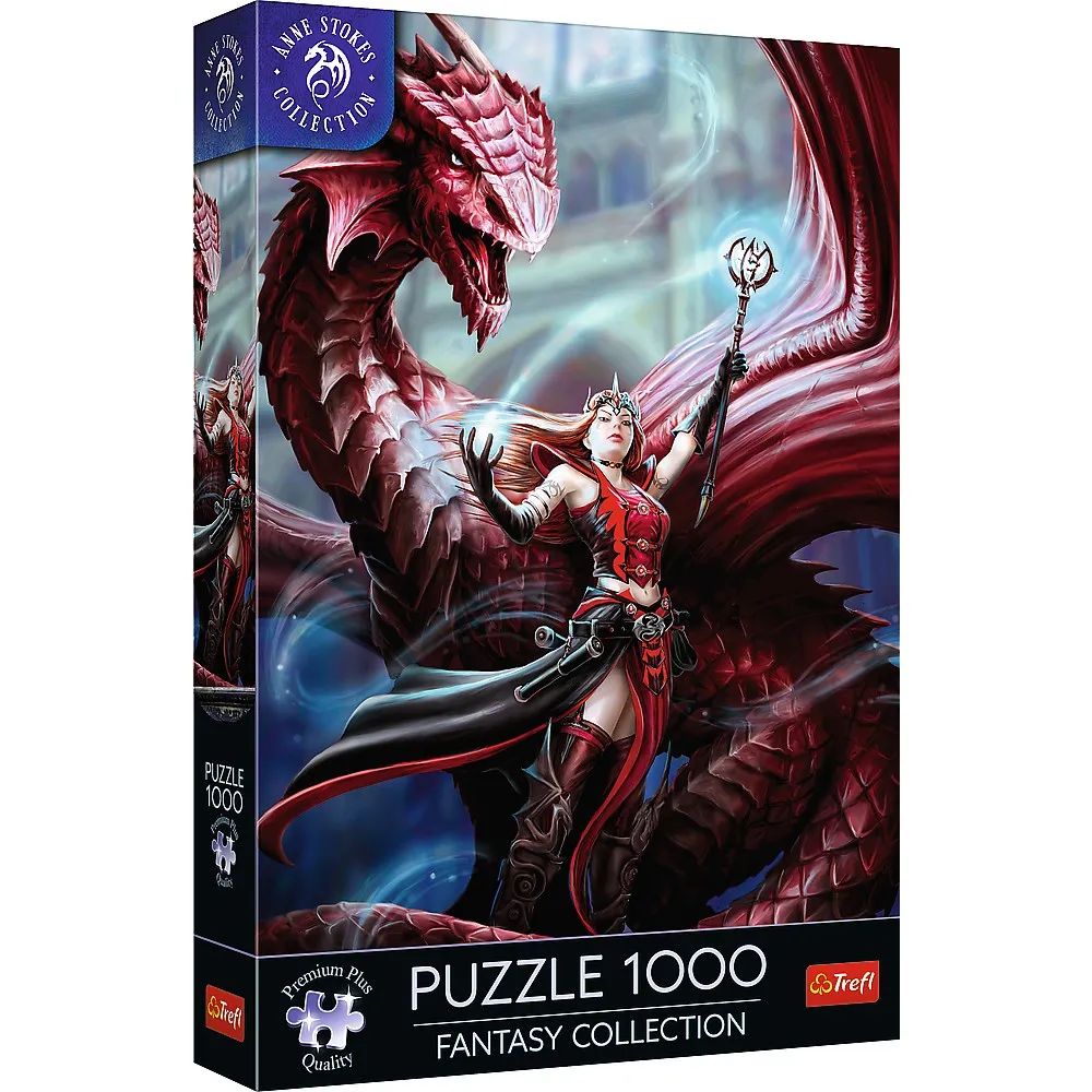 Jucării și Jocuri pentru copii - Puzzle trefl 1000 premium plus fantasy vrajitoarea scarlet si dragonul