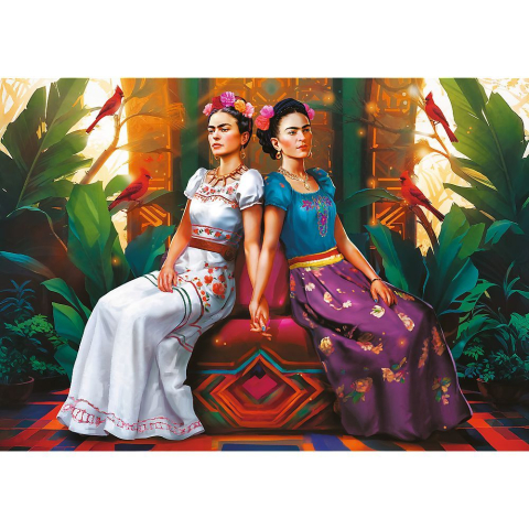 Puzzle trefl 1000 premium plus frida kahlo doua fete copii varsta 12 ani - +15 ani [1]