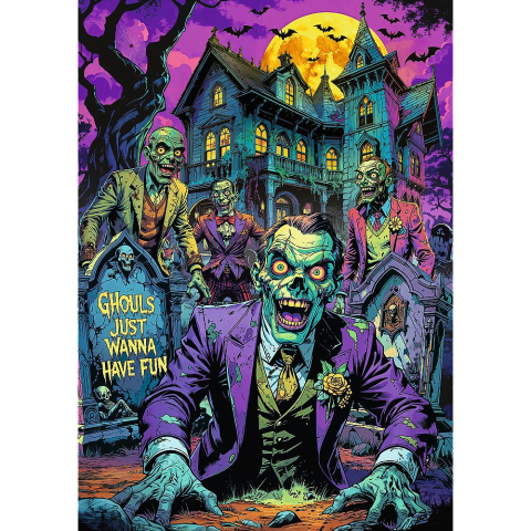 Puzzle trefl 1000 premium plus sala groazei zombi [1]