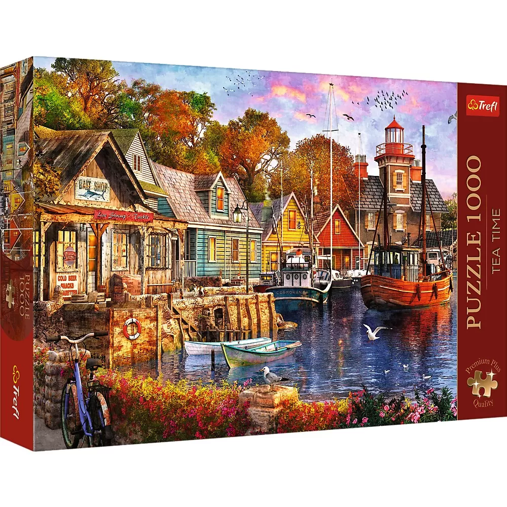Jucării și Jocuri pentru copii - Puzzle trefl 1000 premium plus tea time portul minunat