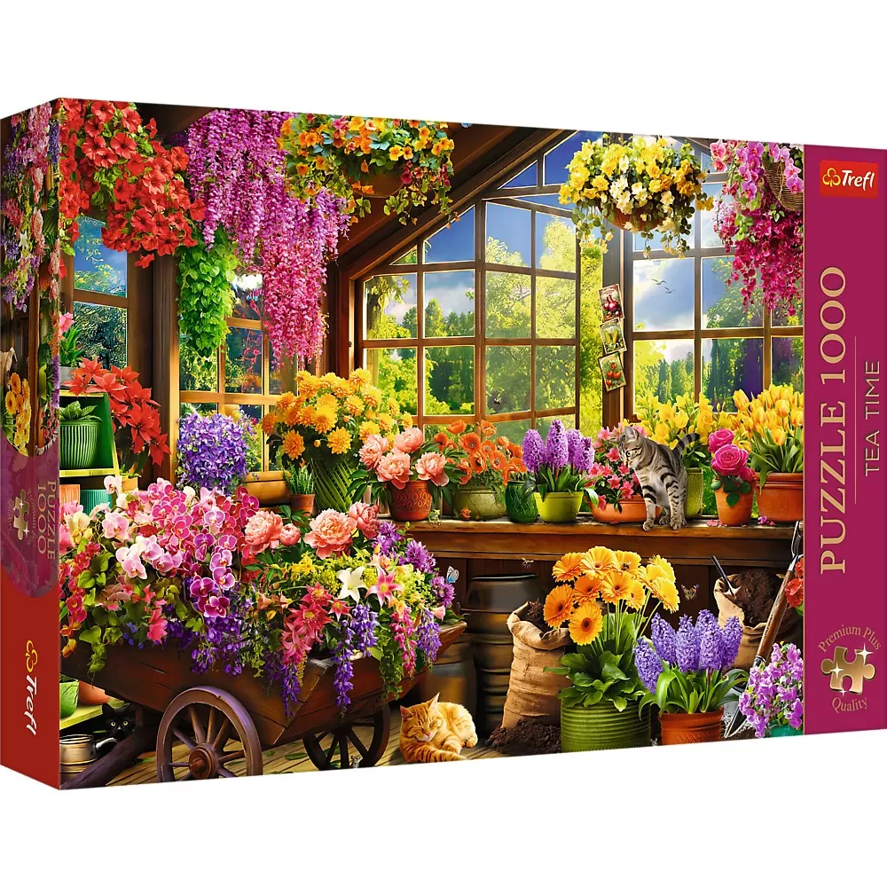 Jucării și Jocuri pentru copii - Puzzle trefl 1000 premium plus tea time pregatire pentru primavara, copii 12 ani pana la +15 ani