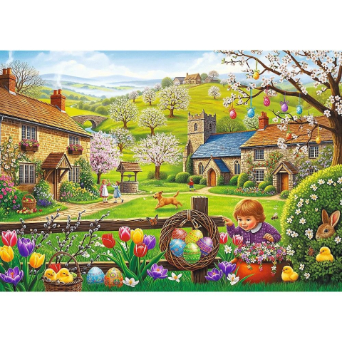 Puzzle trefl 1000 vanatoare de oua de paste copii varsta 12 ani - +15 ani [1]