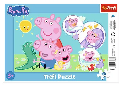 Jucării și Jocuri pentru copii - Puzzle trefl 15 cu cadru peppa pig cea mai draguta purcelusa