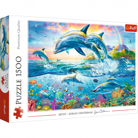 Jucării și Jocuri pentru copii - Puzzle trefl 1500 familia de delfini