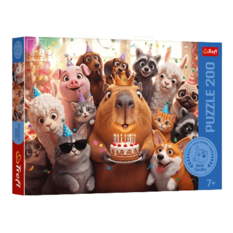 Jucării și Jocuri pentru copii - Puzzle trefl 200 capibara si tort de ziua de nastere