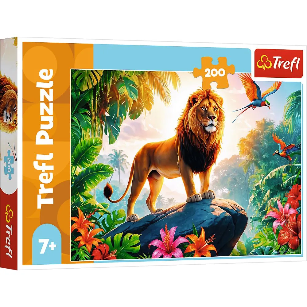Jucării și Jocuri pentru copii - Puzzle trefl 200 regele junglei, copii varsta 7 ani pana la 11 ani