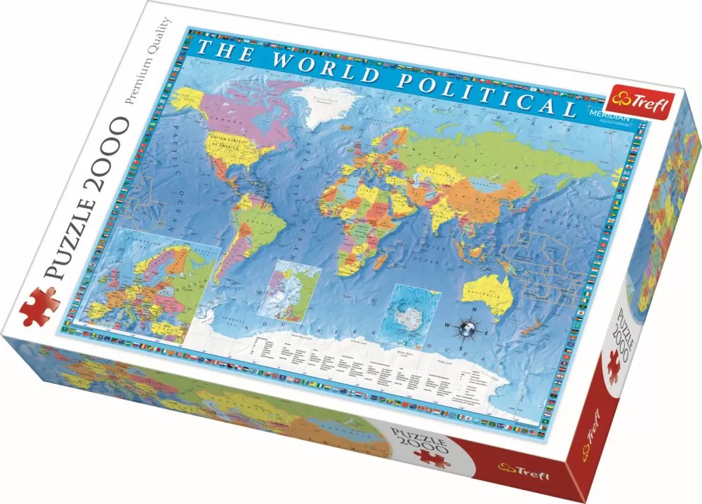 Jucării și Jocuri pentru copii - Puzzle trefl 2000 harta politica a lumii