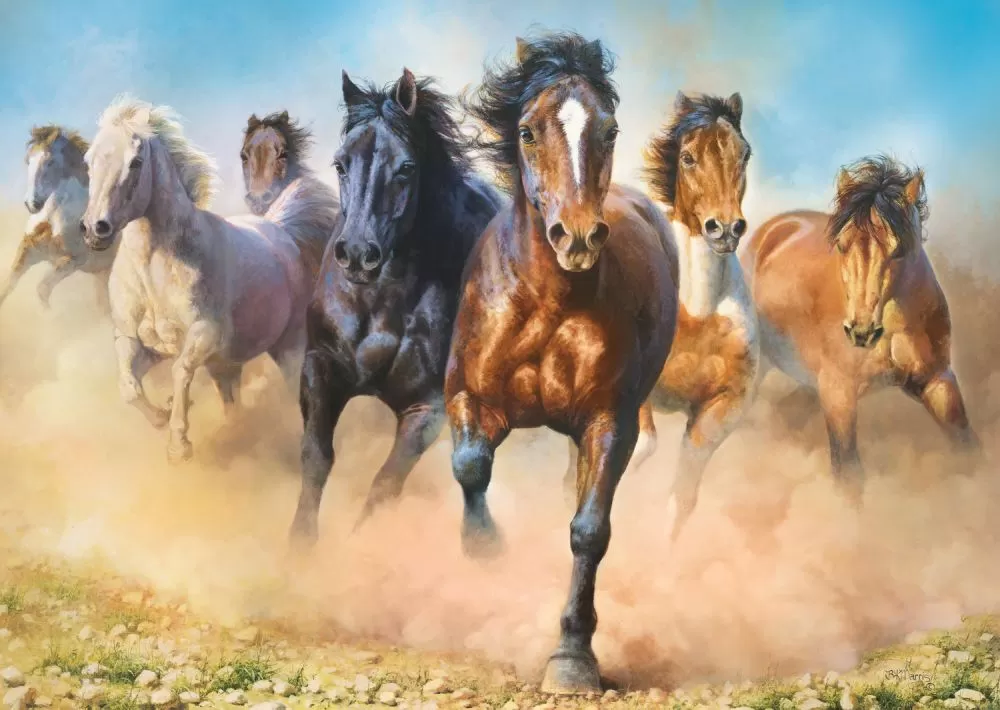 Puzzle trefl 2000 herghelie de cai galopand [1]
