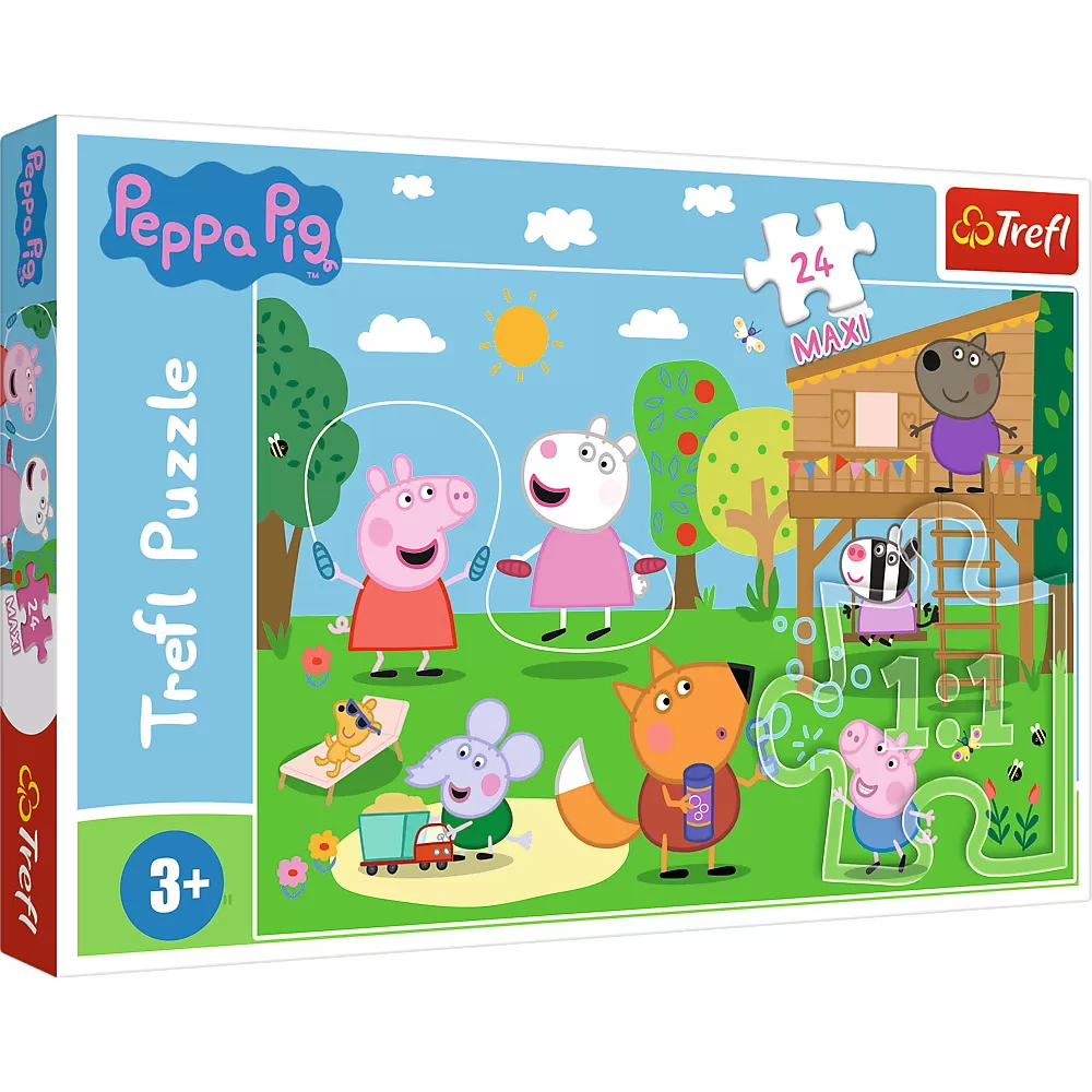 Jucării și Jocuri pentru copii - Puzzle trefl 24 maxi peppa pig distractia din iarba