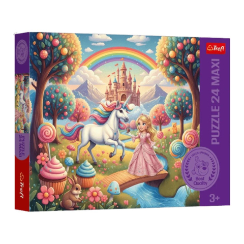 Jucării și Jocuri pentru copii - Puzzle trefl 24 maxi printesa si unicorn
