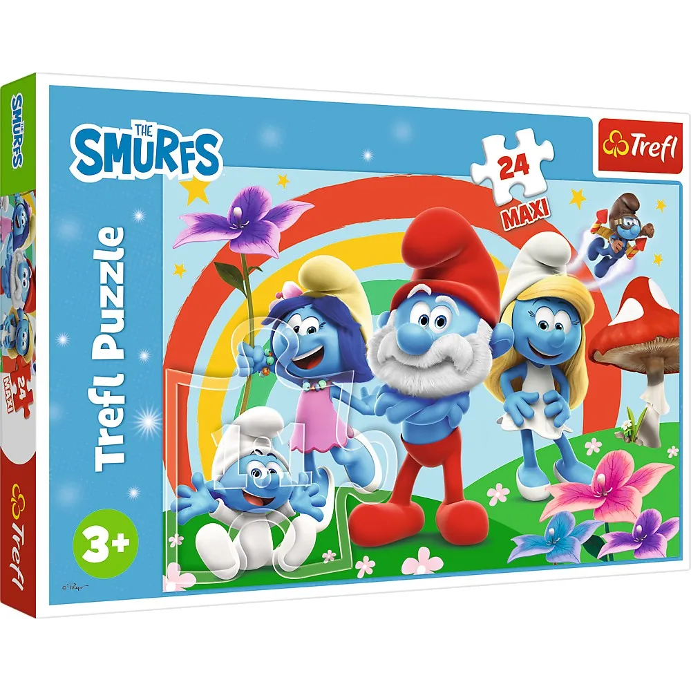 Jucării și Jocuri pentru copii - Puzzle trefl 24 maxi strumfii