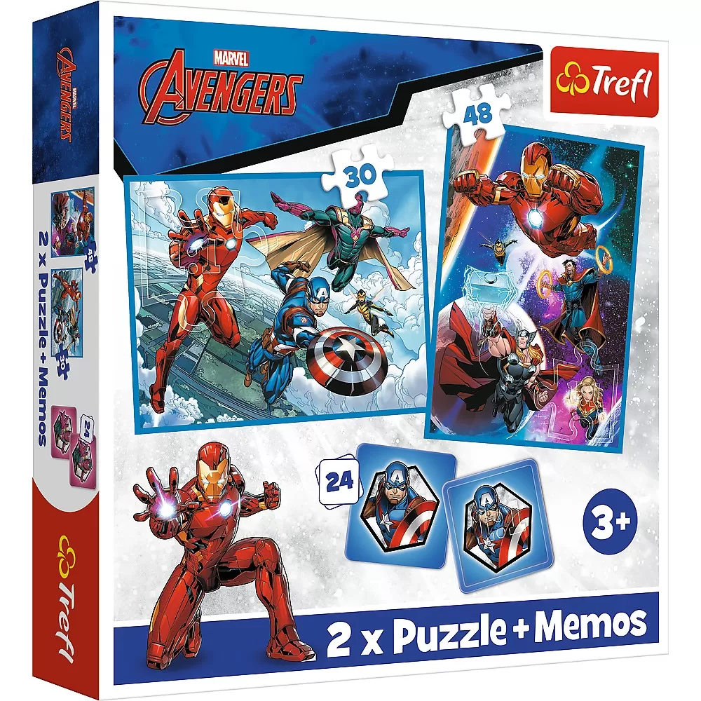Jucării și Jocuri pentru copii - Puzzle trefl 2in1 memo avengers eroii in actiune