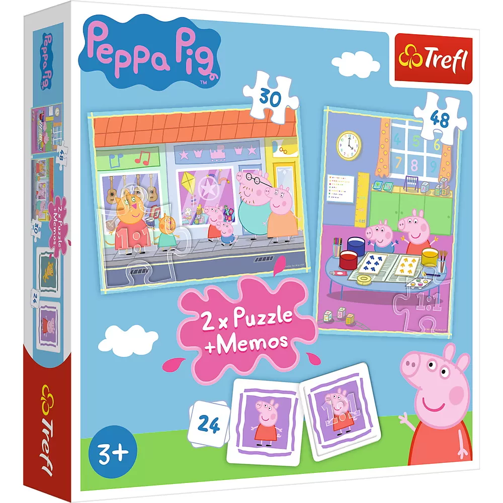 Jucării și Jocuri pentru copii - Puzzle trefl 2in1 memo peppa pig