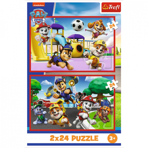 Puzzle trefl 2x24 patrula catelusilor ziua amuzanta a catelusilor [3]