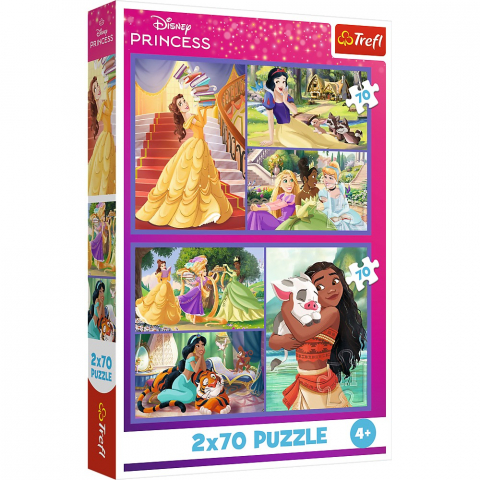 Jucării și Jocuri pentru copii - Puzzle trefl 2x70 disney princess viata printeselor disney