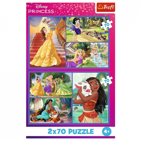 Puzzle trefl 2x70 disney princess viata printeselor disney [3]