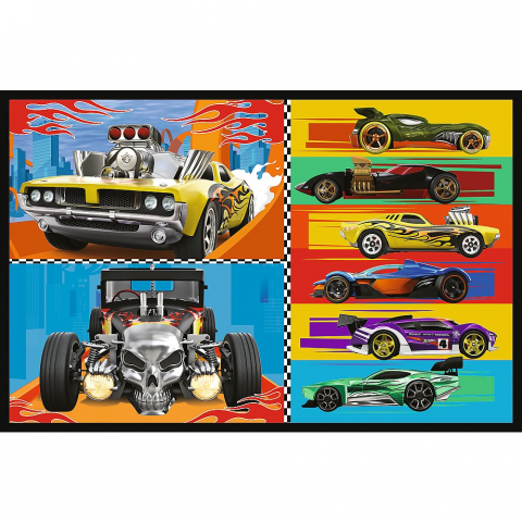 Puzzle trefl 2x70 hot wheels masini [1]