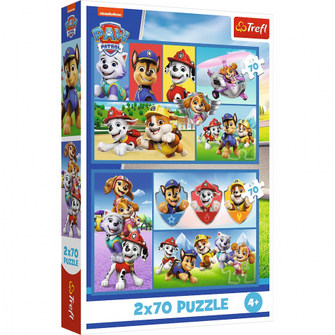 Jucării și Jocuri pentru copii - Puzzle trefl 2x70 patrula catelusilor echipa catelusilor