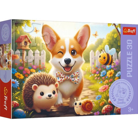 Jucării și Jocuri pentru copii - Puzzle trefl 30 o zi cu corgi  copii varsta 3 ani - 7 ani
