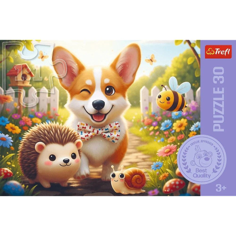 Puzzle trefl 30 o zi cu corgi  copii varsta 3 ani - 7 ani [2]