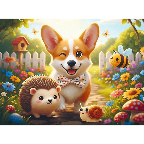 Puzzle trefl 30 o zi cu corgi  copii varsta 3 ani - 7 ani [1]