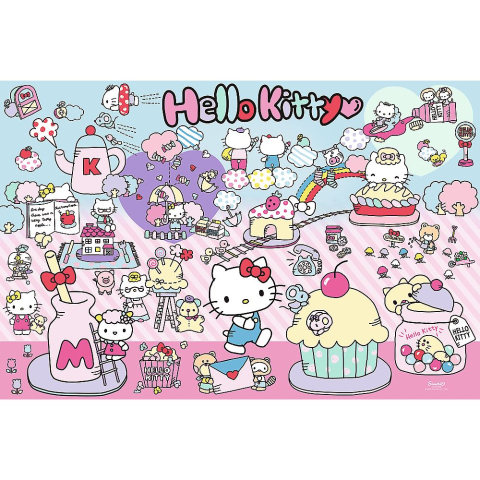 Puzzle trefl 300 descopera lumea lui hello kitty copii varsta 8 ani - +15 ani [1]