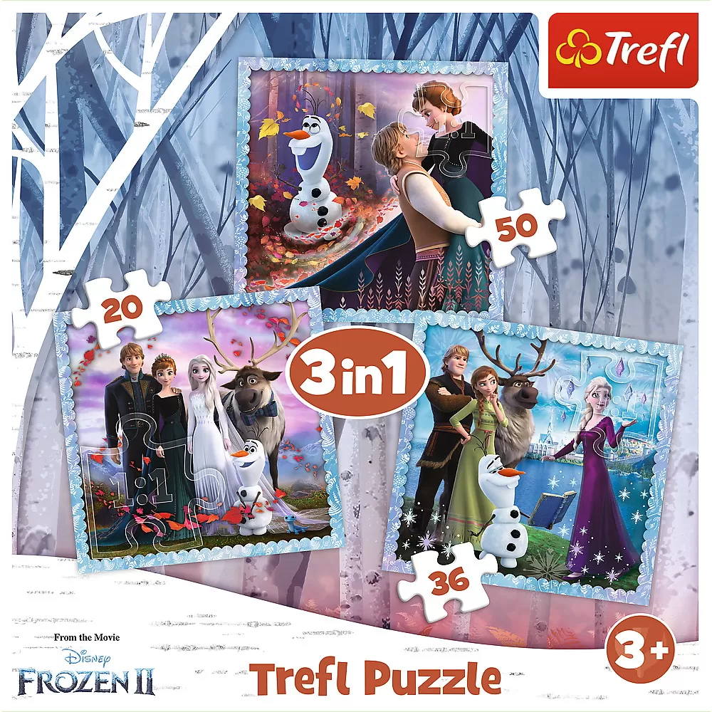 Jucării și Jocuri pentru copii - Puzzle trefl 3in1 frozen2 regatul de gheata